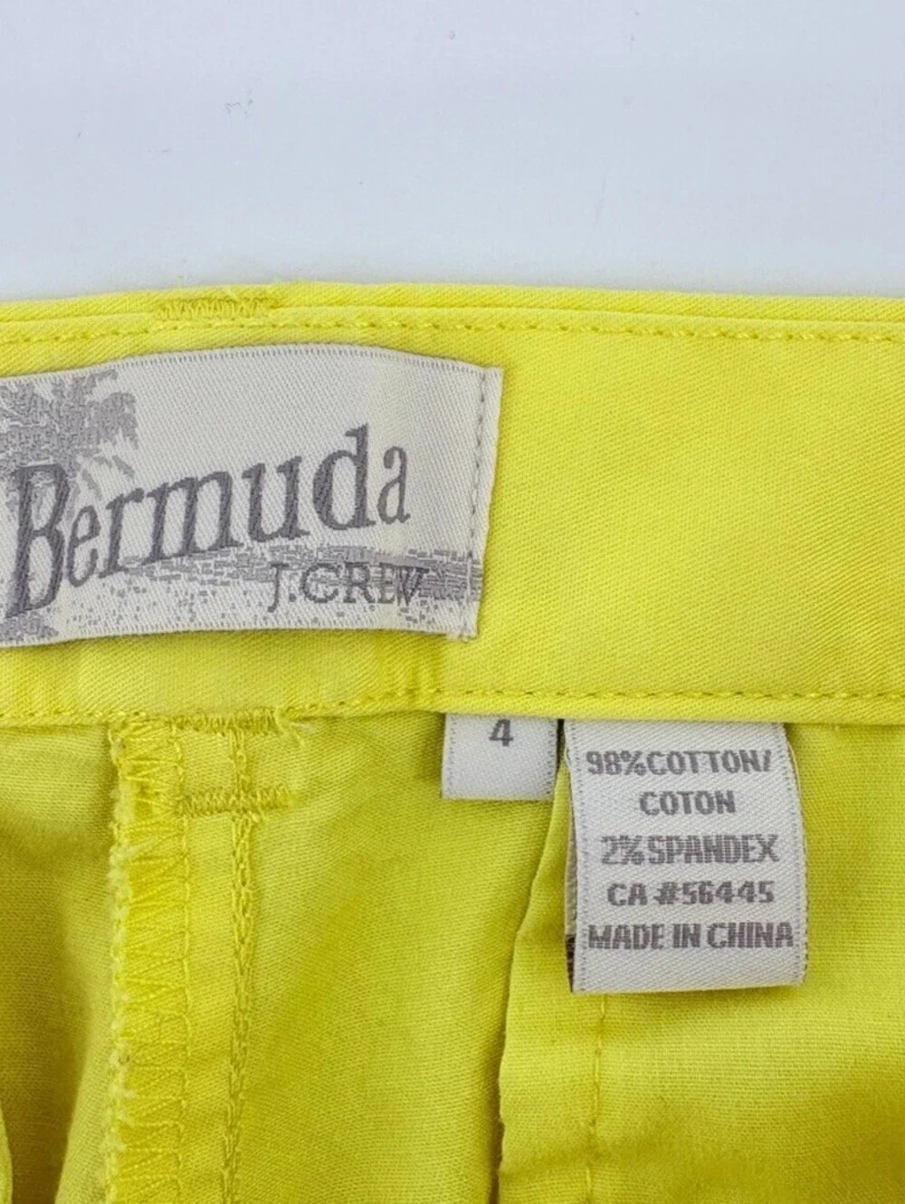 J.Crew Chino Bermuda Shorts Women's Yellow Preppy Minimalist Size 4